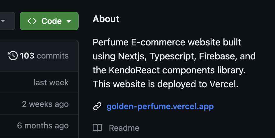 GitHub links to main deployment on Vercel