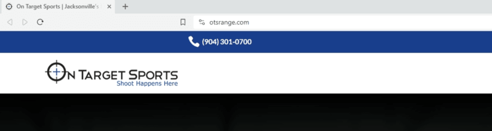 The favicon for On Target Sports is the shooting target symbol that makes up the “O” shape in the logo.