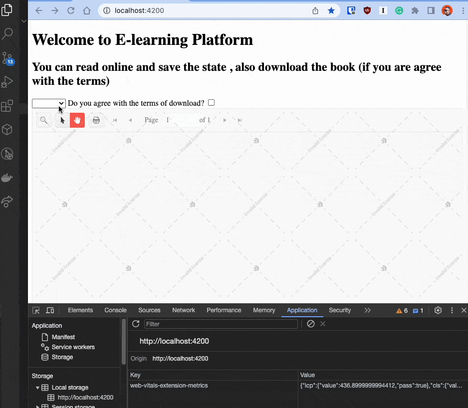 As the user scrolls, the value of the page number increases