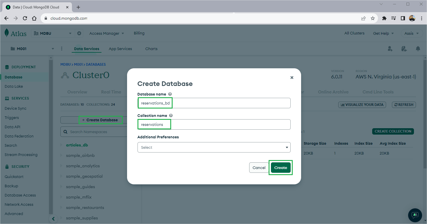 create database Create database