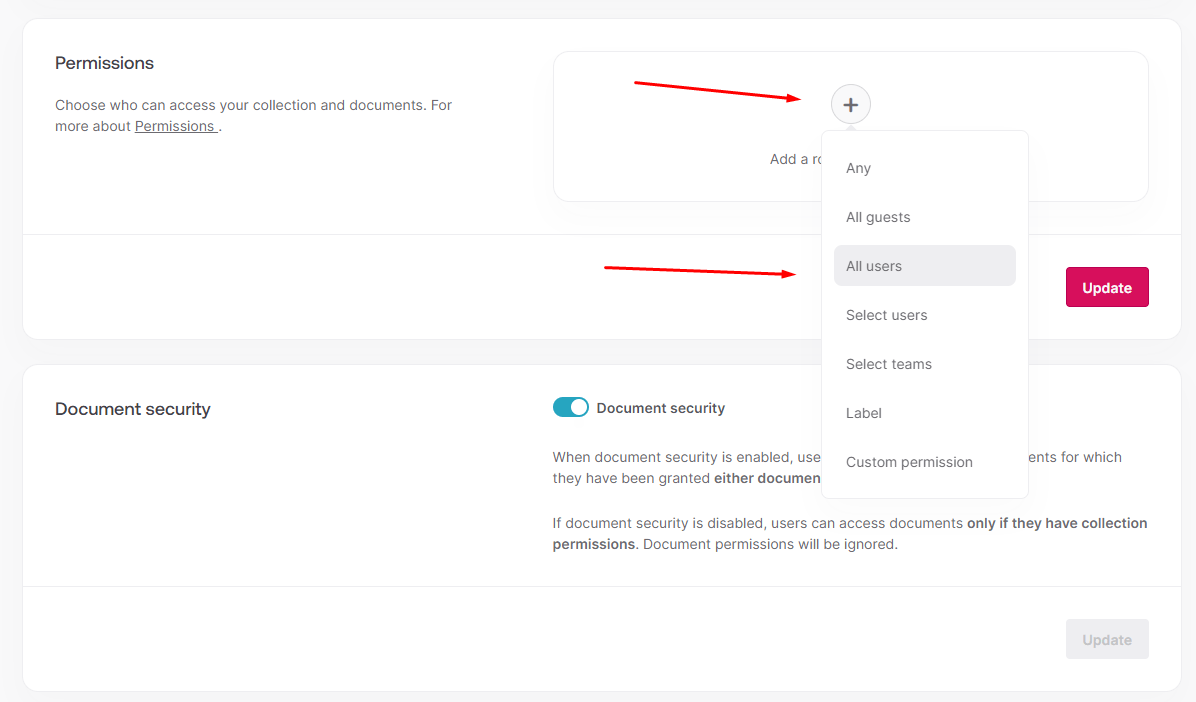 Invoice Collection Add Permissions