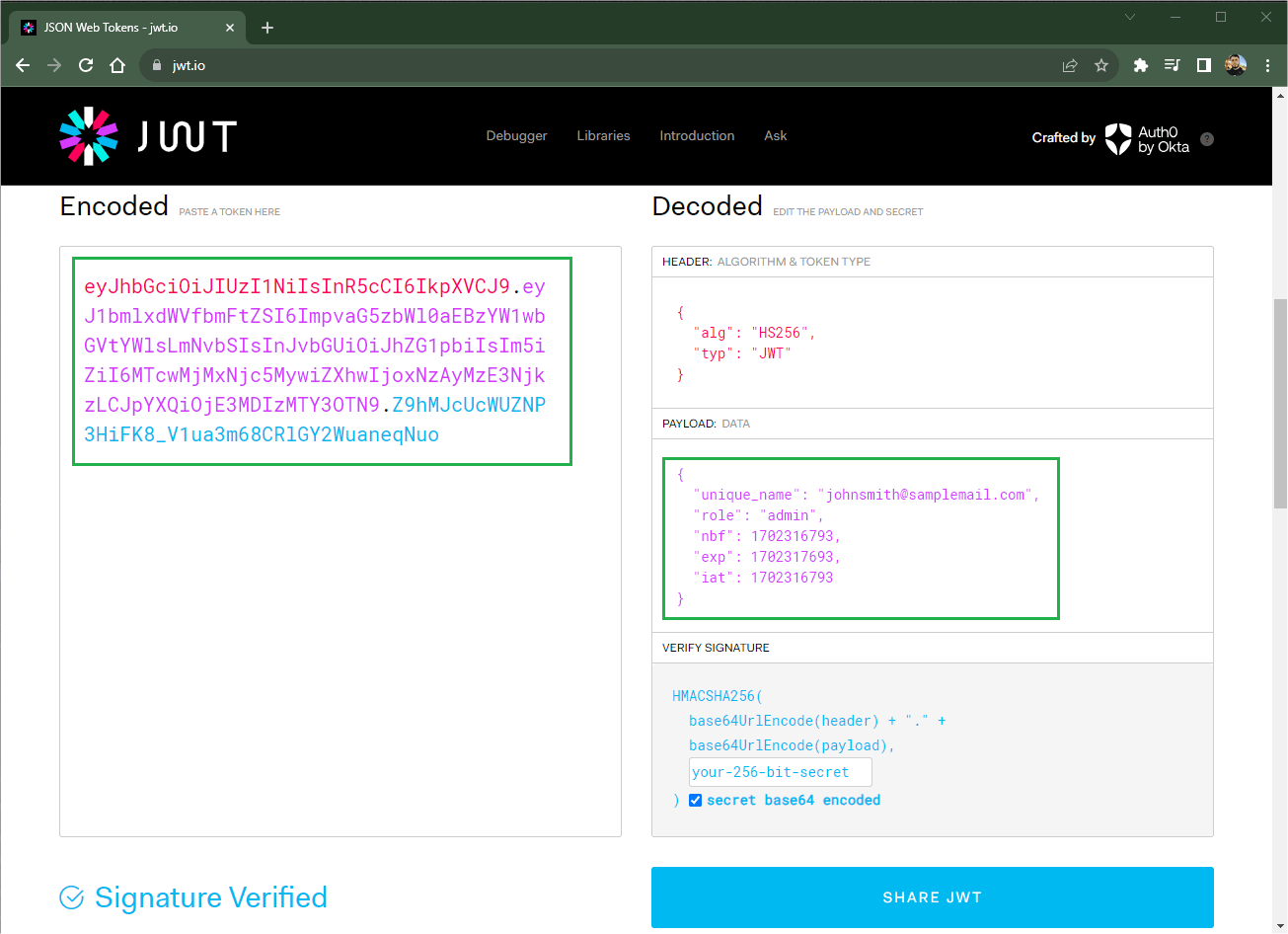 verifying jwt Verifying JWT