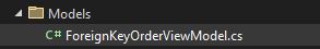 Models folder with ForeignKeyOrderViewModel.cs in it