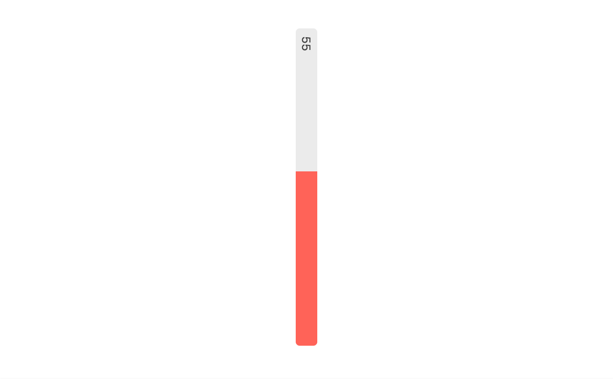 The bar is vertical with gray on the top and pink on the bottom