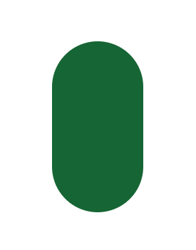 green stadium shape, or pill shape