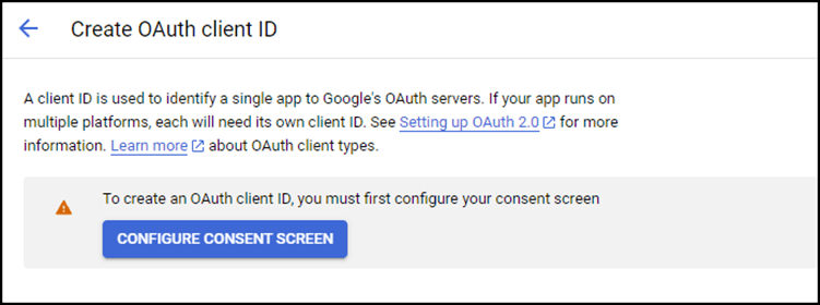 Create OAuth client ID