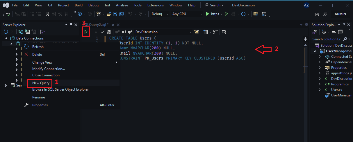 create table Create table