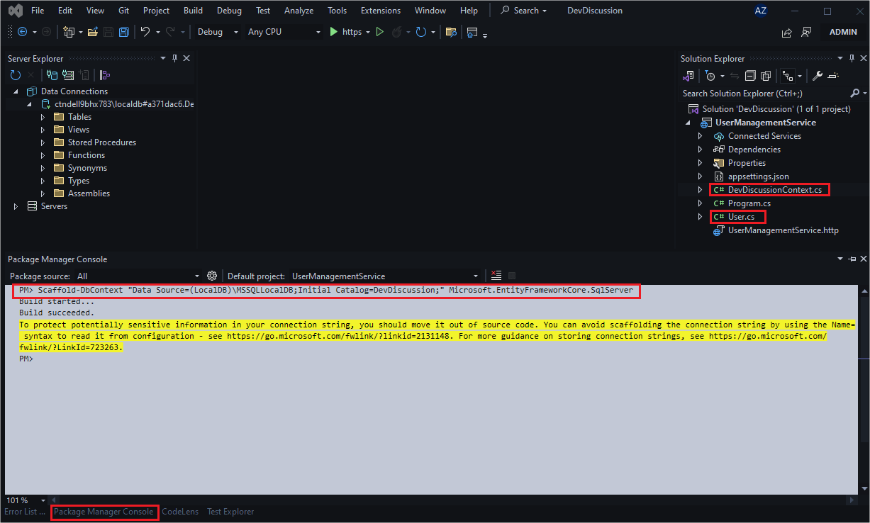 running scaffold command Running scaffold command