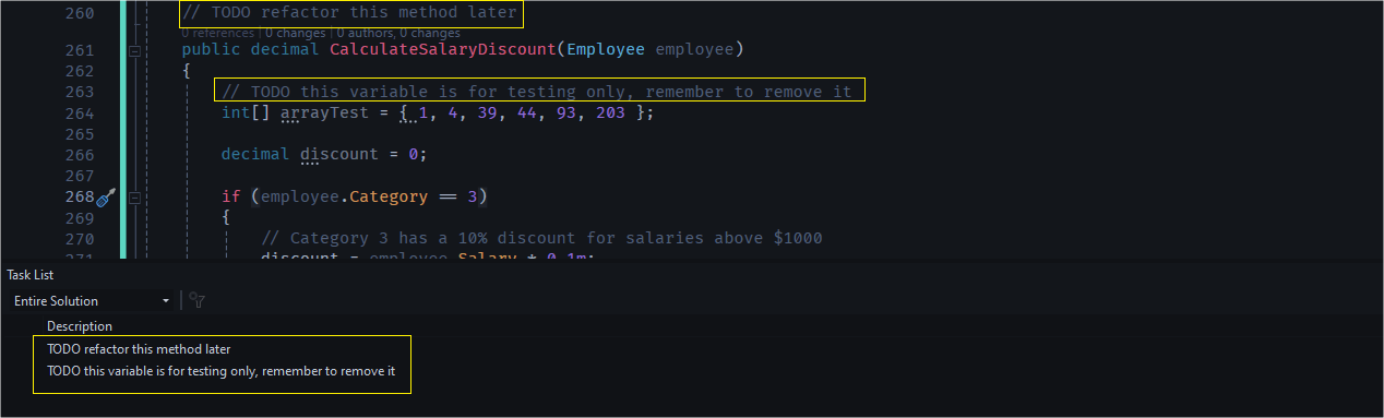 Visual Studio TODO Task