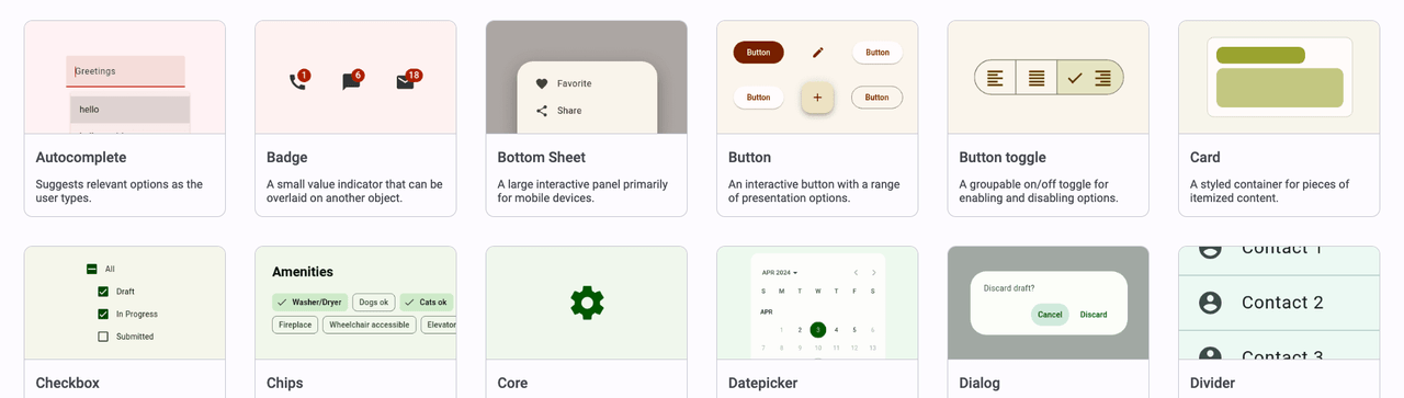 Material for Angular components