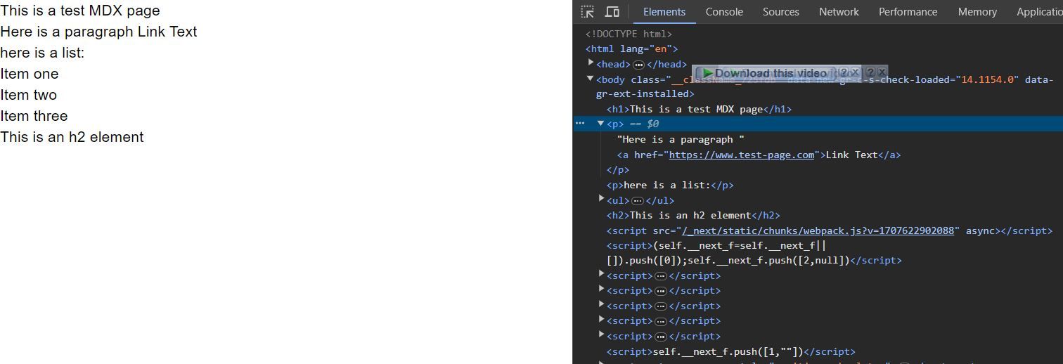MDX in Next.js MDX in Next.js