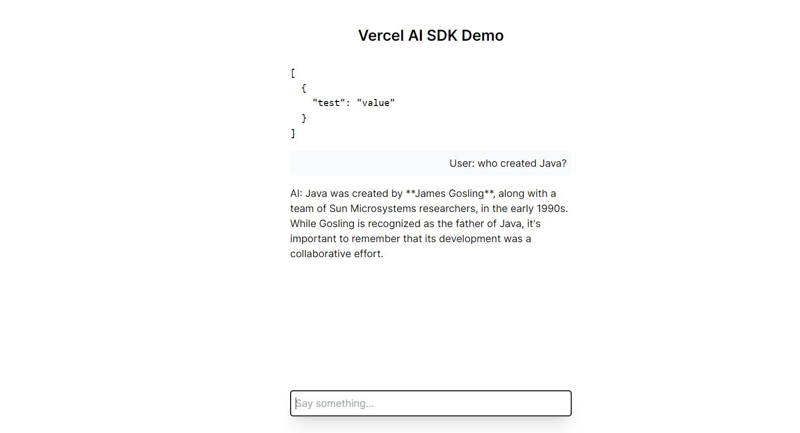 Predefined data attached by Vercel AI SDK Predefined data attached by Vercel AI SDK