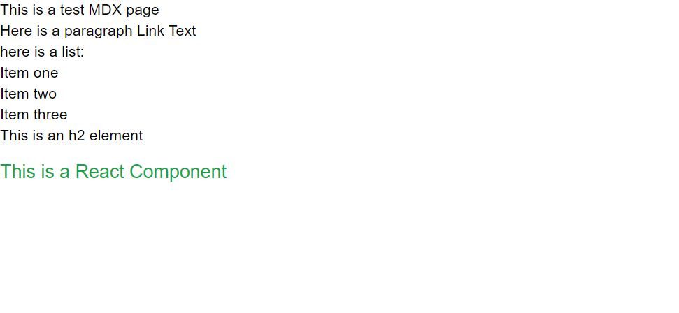 React component in an MDX file React component in an MDX file