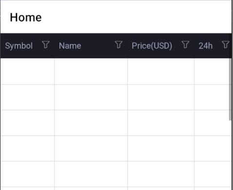The DataGrid using custom colors with visibility issues. The DataGrid control displaying custom colors for the header and cell content, but the information is not visible due to the white background
