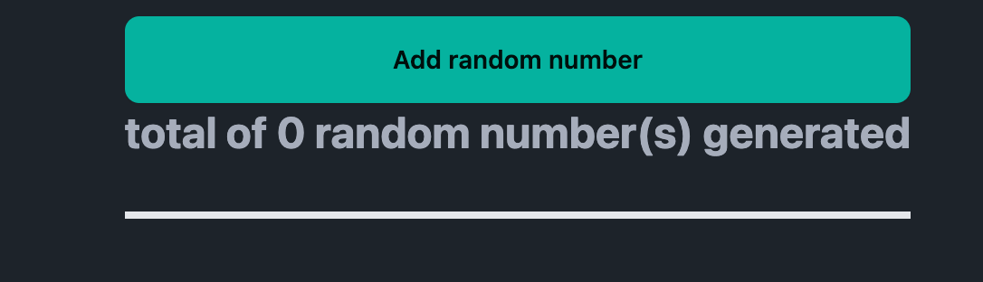 No random numbers are generated by default No random numbers are generated by default