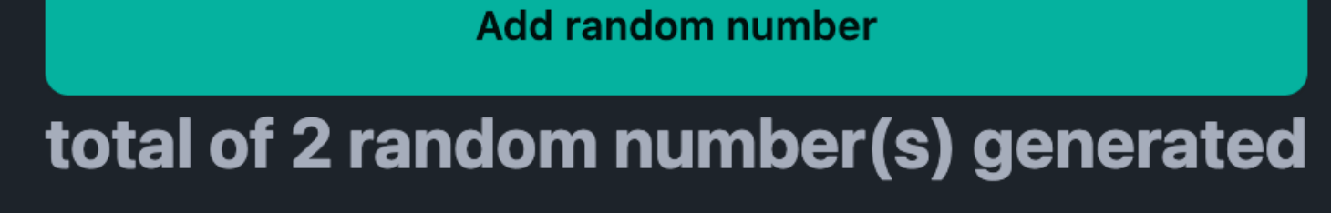 UI displays the number of generated random numbers UI displays the number of generated random numbers