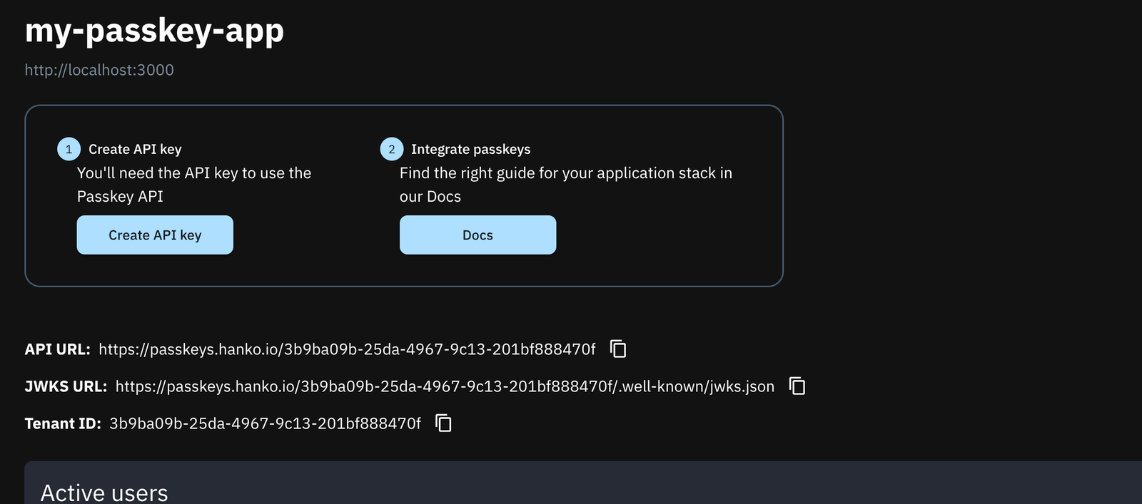 Create API key Create API key