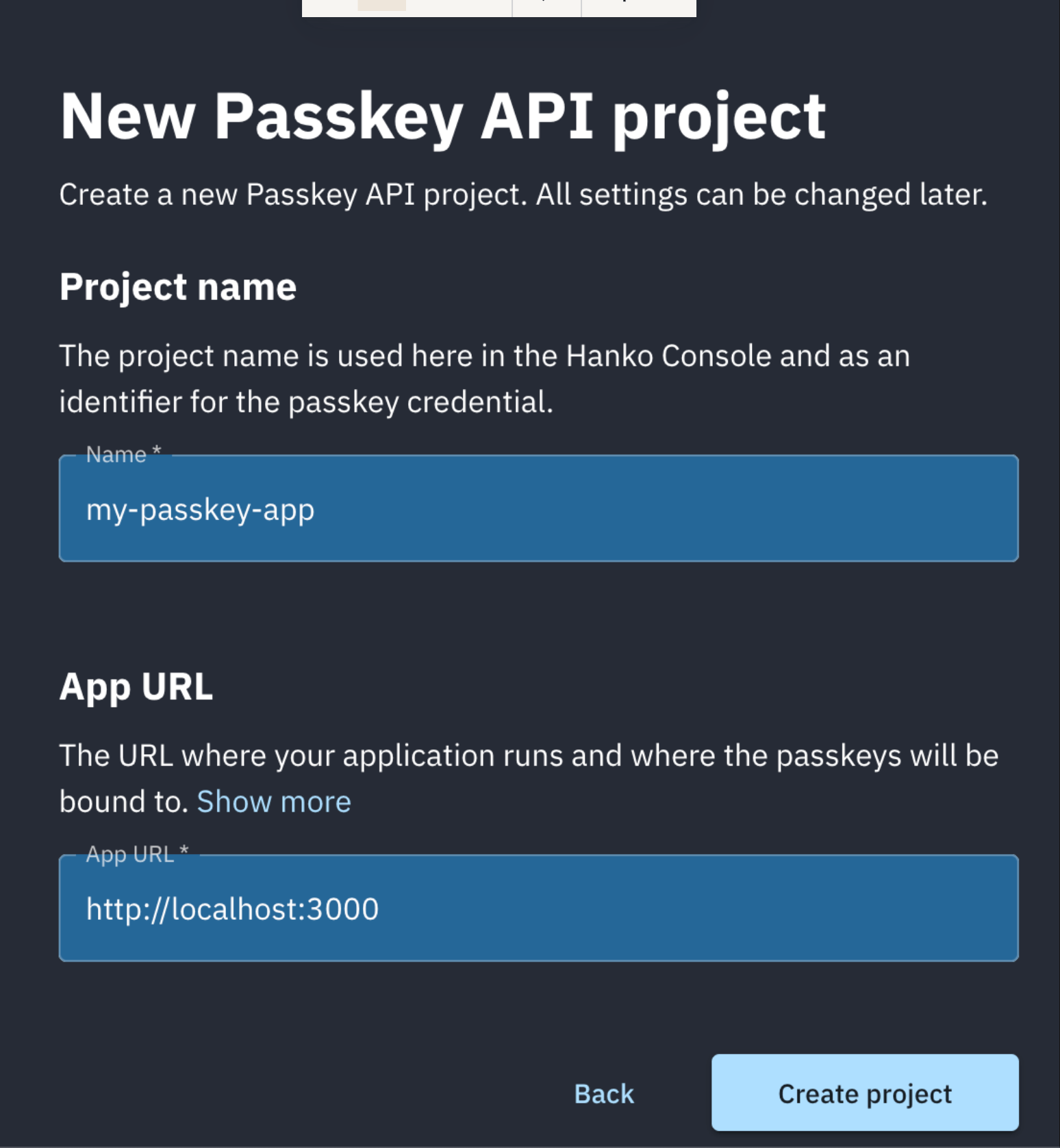 Create a new Passkey API project Create a new Passkey API project
