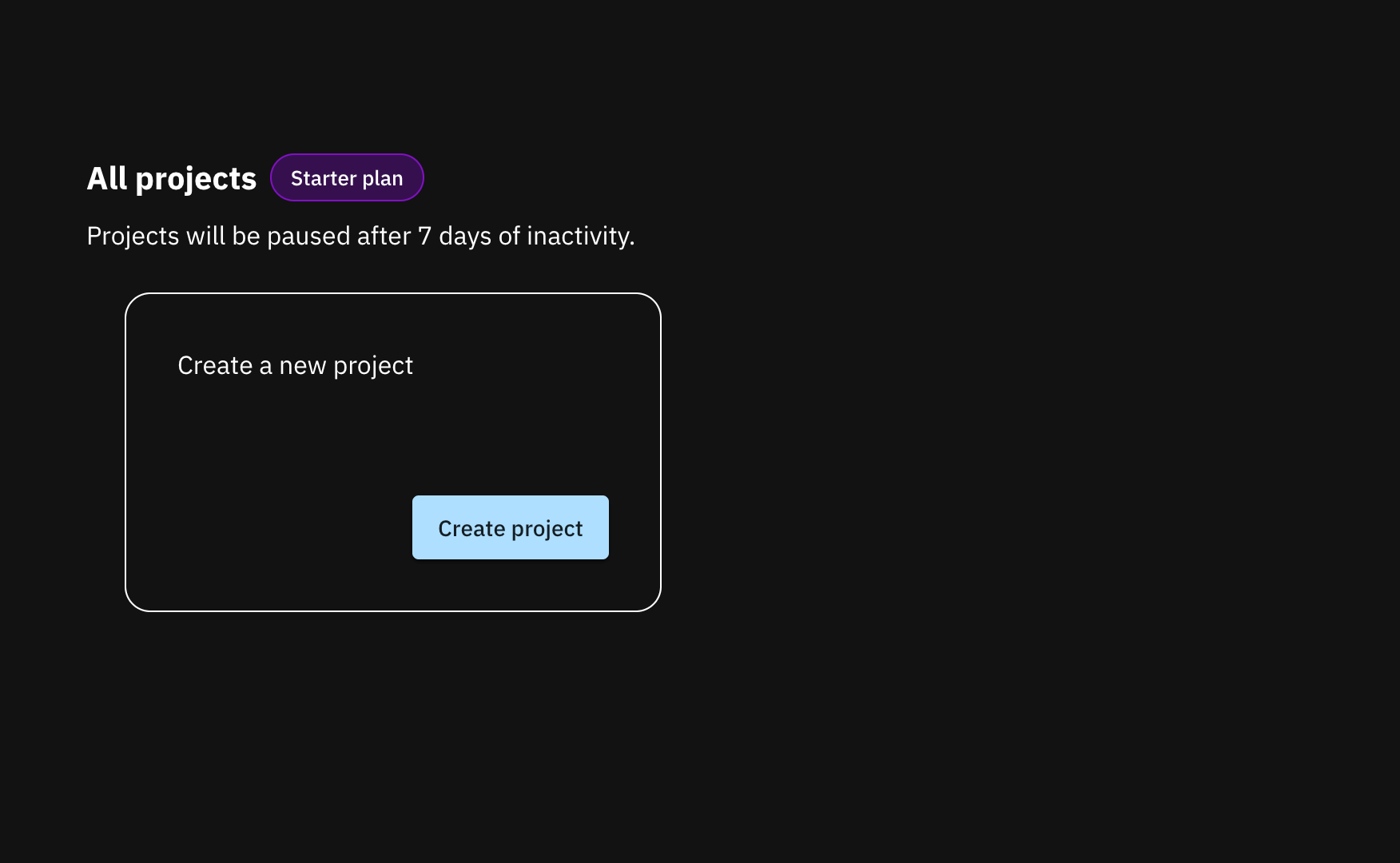 Create new project Create new project