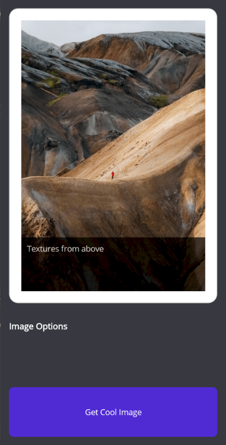 Initial photo app design without Toggle Buttons Initial photo app design without Toggle Buttons