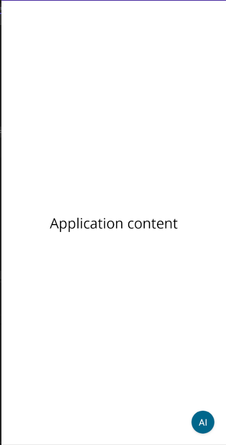 The AIPrompt control being displayed as a floating button in the app The AIPrompt control being displayed as a floating button in the app