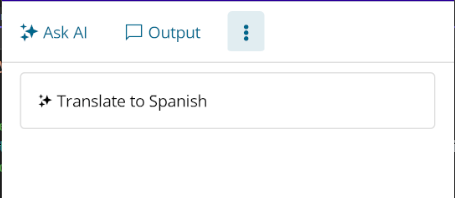 The custom command for translating a text to spanish in the .NET MAUI AIPrompt control The custom command for translating a text to spanish in the .NET MAUI AIPrompt control