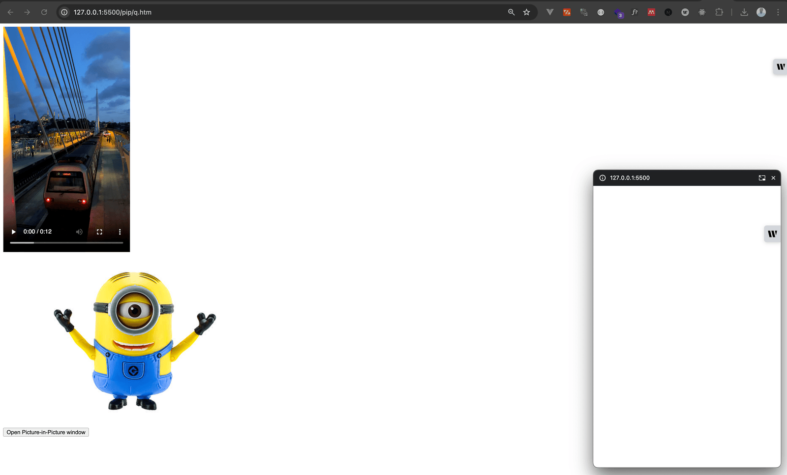 Empty PIP window created