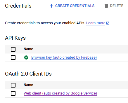Credentials - API keys and OAuth 2.0 Client IDs