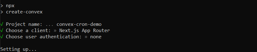 Convex-Next.js setup Convex-Next.js setup