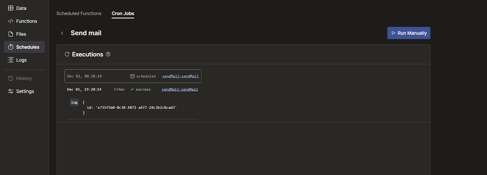 Cron job console Cron job console