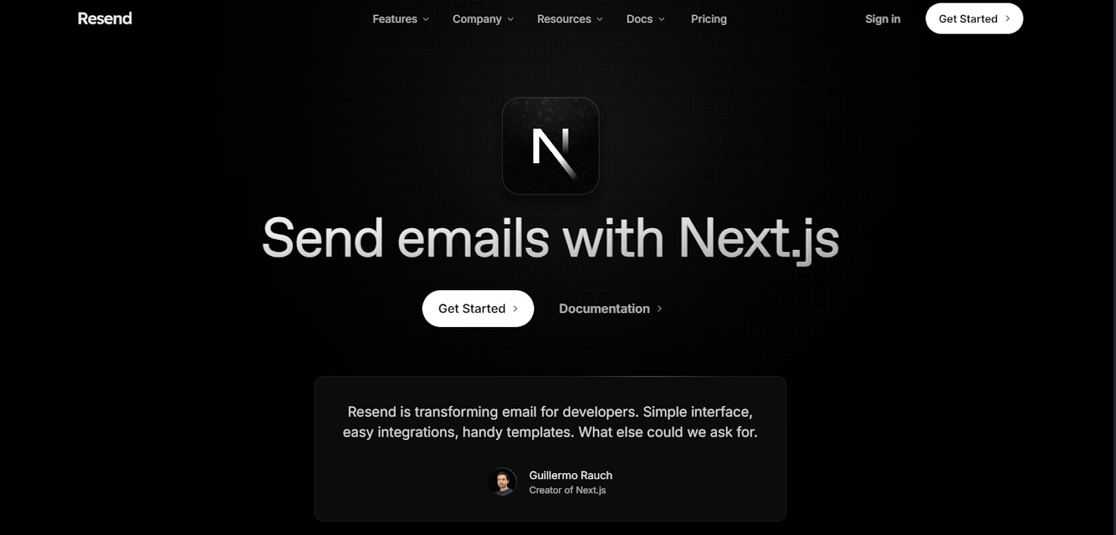Resend website Resend website