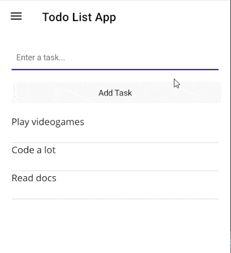 The .NET MAUI Todo List application, running in an Android environment