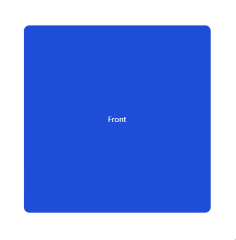 animated card flip. front is blue and back is green