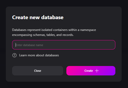 create new database