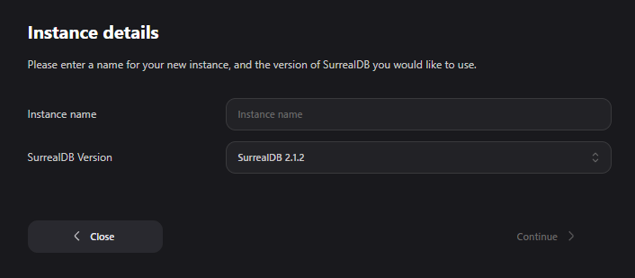 Surreal Cloud Database Instance details