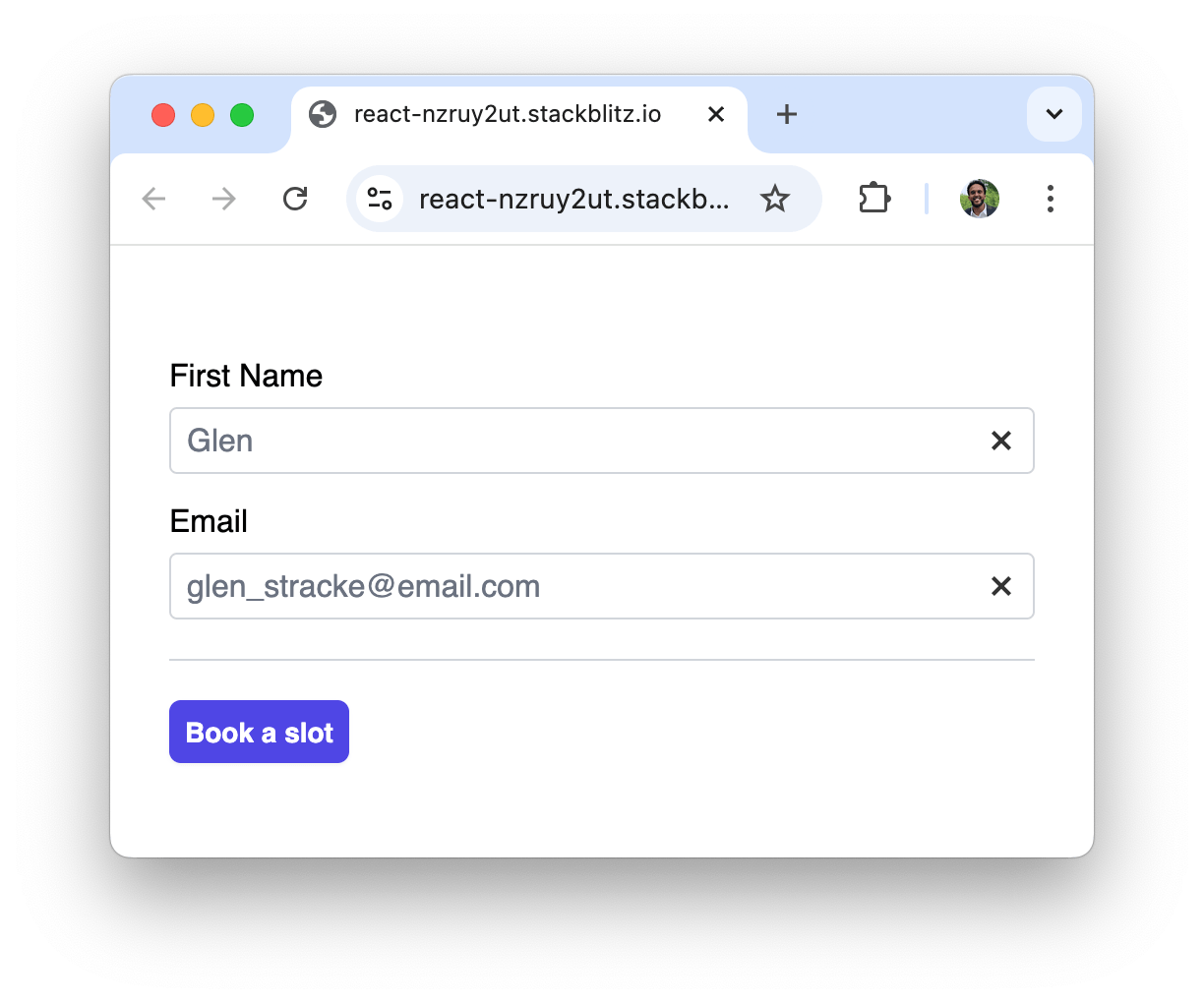 Form built with KendoReact and Tailwind