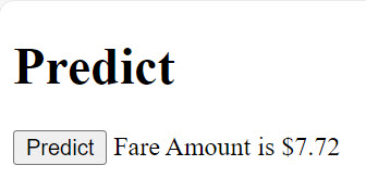 Predict - Fare amount is $7.72