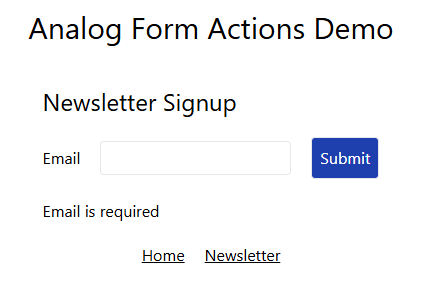 Error message says Email is required