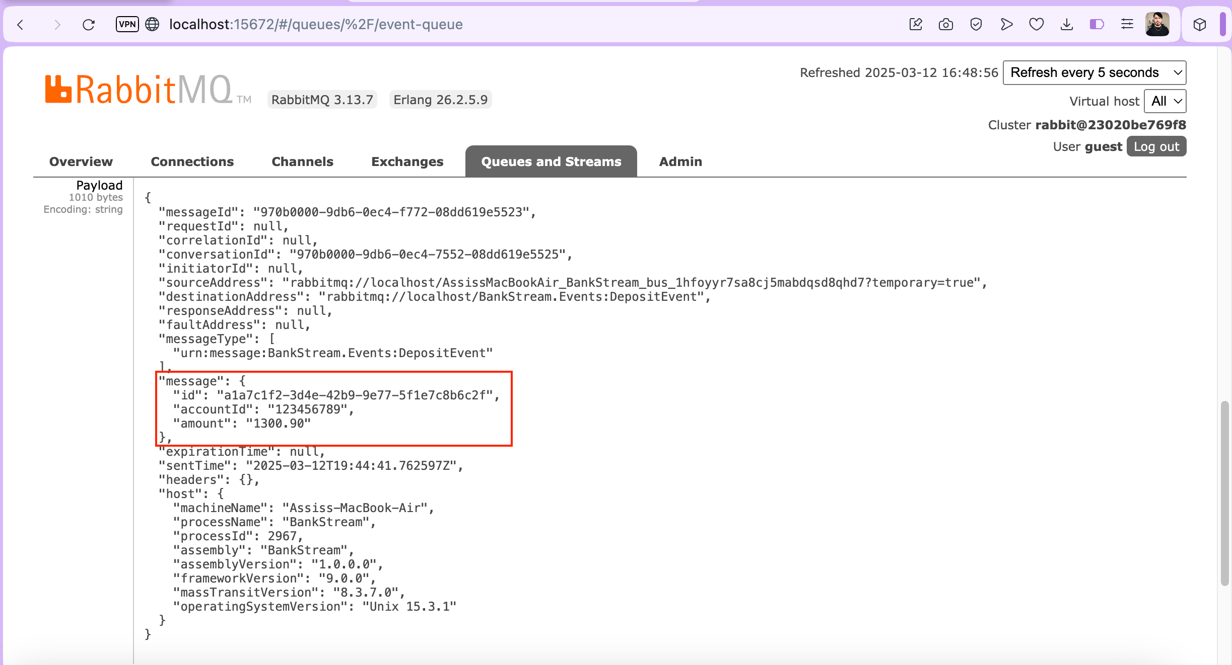 rabbitmq message details RabbitMQ message details