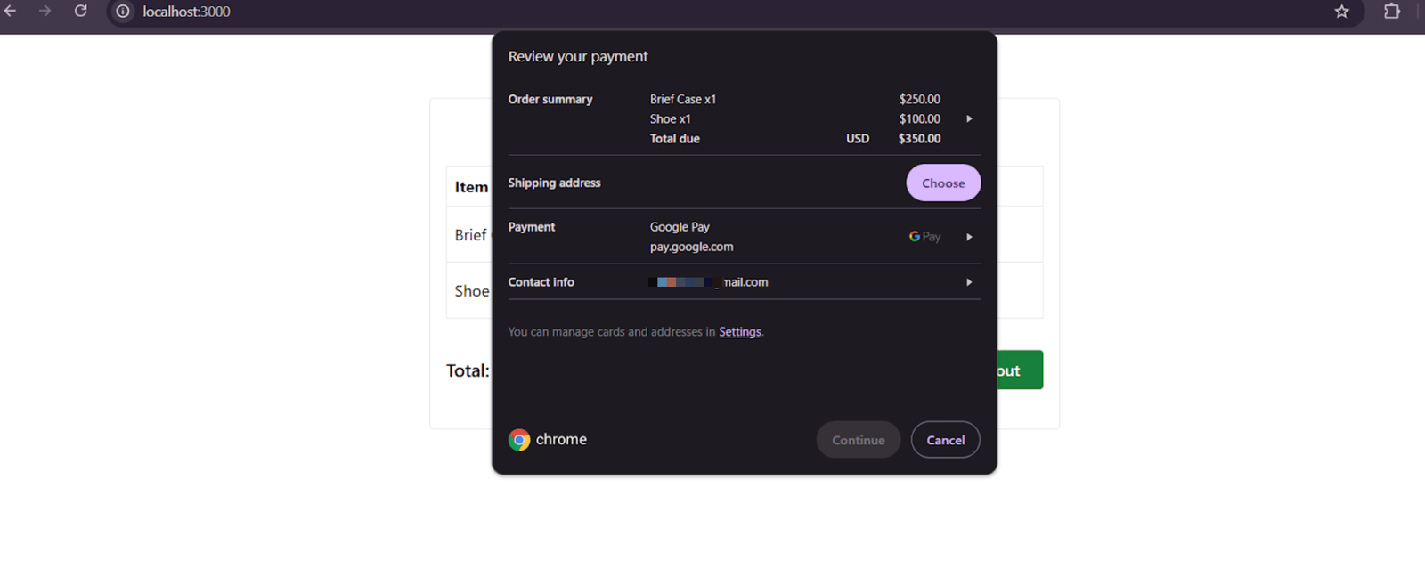 Requesting Shipping information and user email Requesting Shipping information and user email