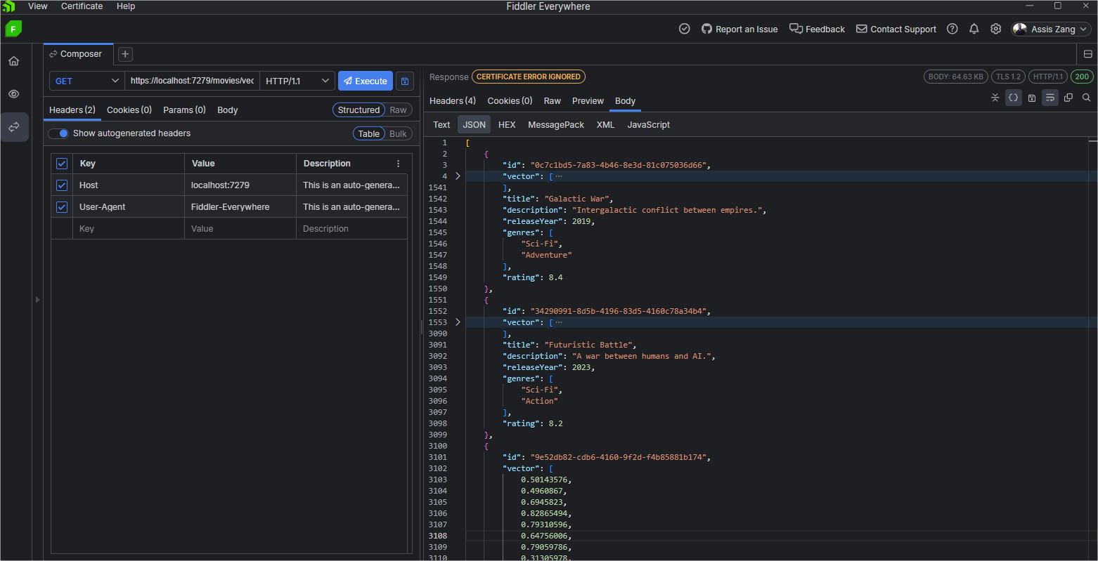 running vector search Running vector search