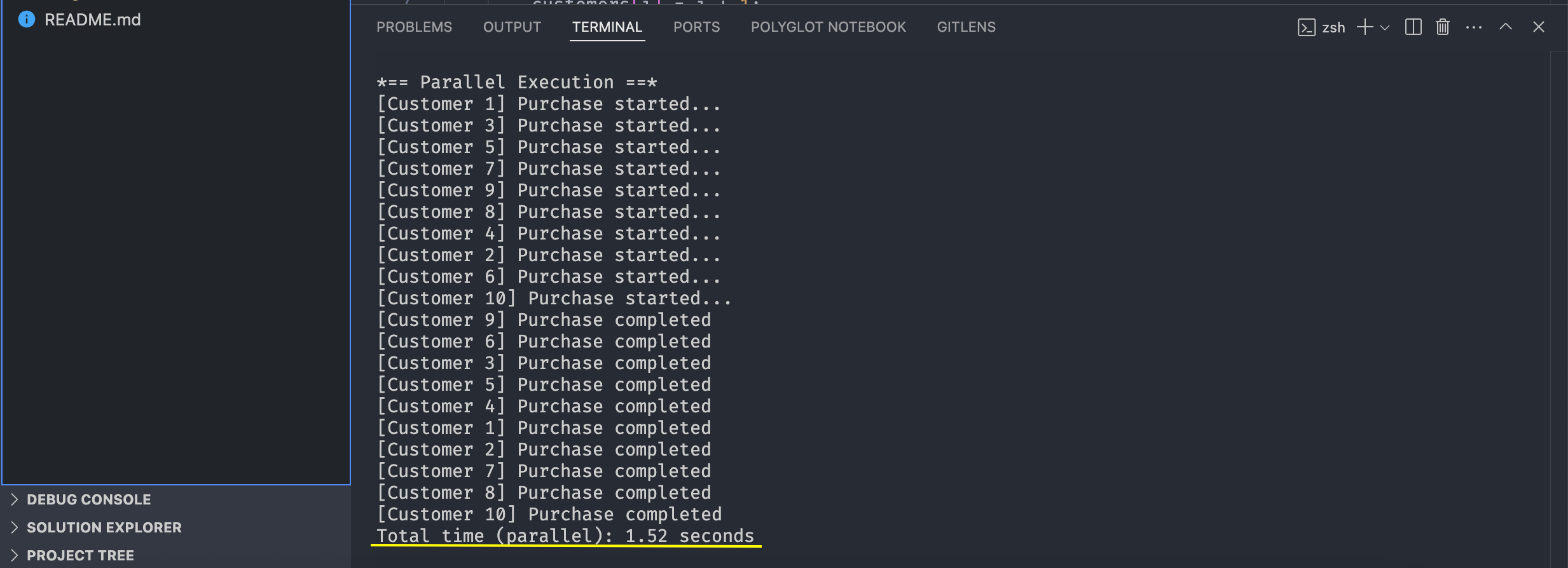 parallel execution result Parallel execution result