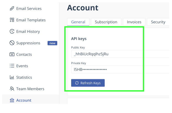 Get public and private keys Get public and private keys