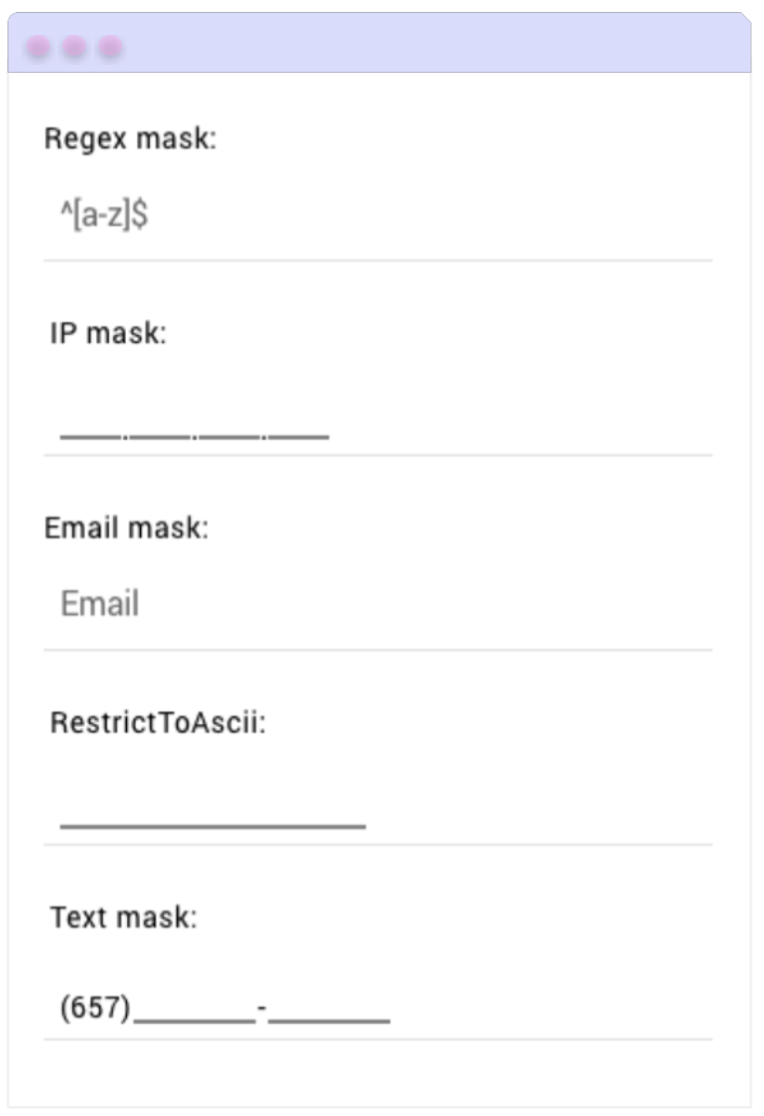 Masked Entry Sample Masked Entry Sample