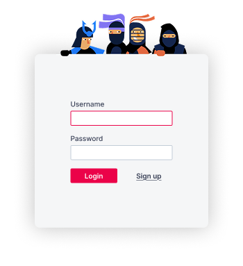 Final Styled Login Form with Brand Elements Styled login form with Telerik ninja characters above input fields
