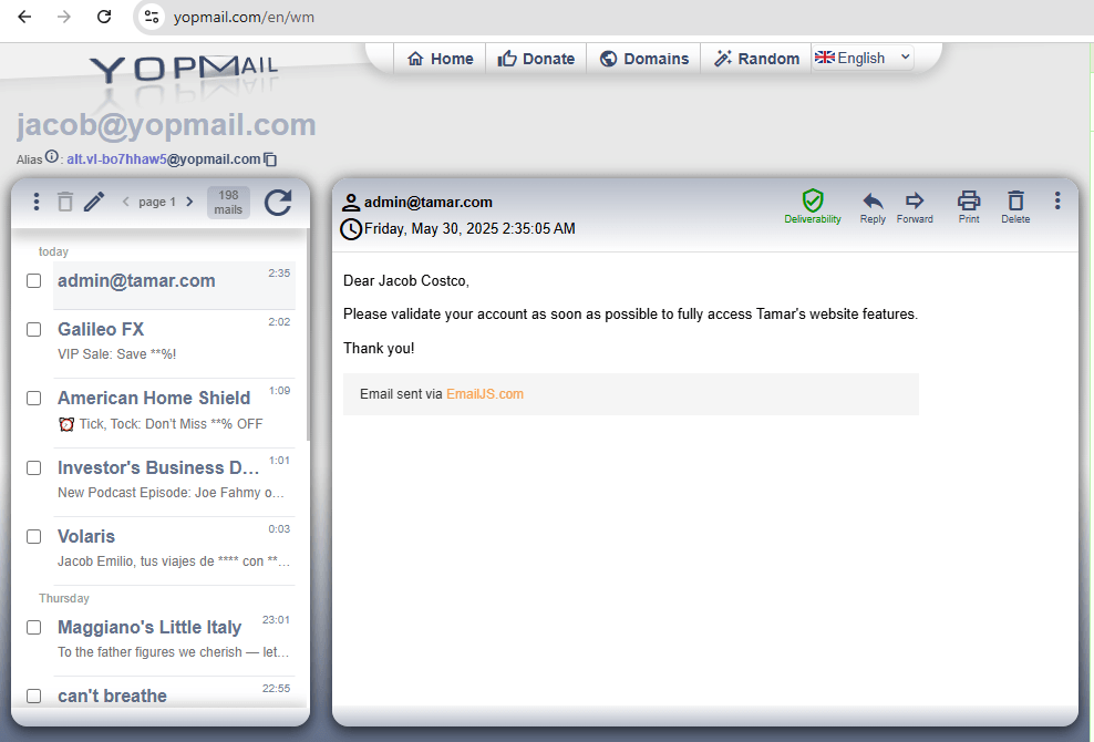 Jacob’s email client Jacobs email client