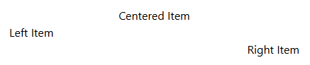 Layout has Left Item, Centered Item, Right Item laid out accordingly