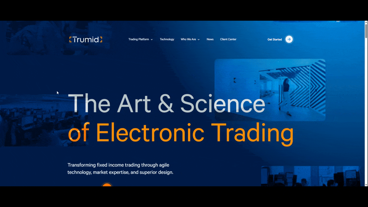 Trumid user click path In this video, we see how two pages and two clicks take a visitor from the Trumid home page to the final step of conversion and contact form”.