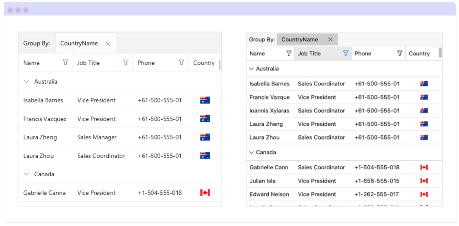DataGrid Sample .NET MAUI Grid table