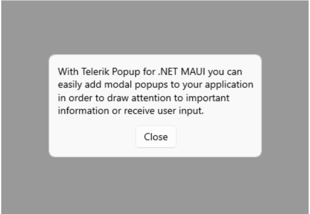 PopUp Sample